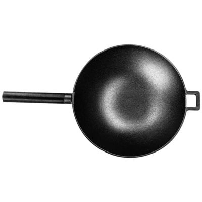 Black Flat Bottom Fry Pan ILAG Coating 10.4cm Deep 1.7kg Texture Surface Handle